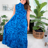 Charlie Blue Turquoise Maxi Dress Briton Court