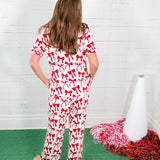 Charlotte Crimson + White Bows Pajama Set Mary Square