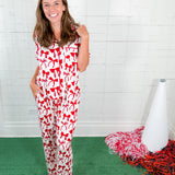 Charlotte Crimson + White Bows Pajama Set Mary Square