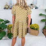 Chartreuse Weave Button Down Mini Dress Meet Me in Santorini