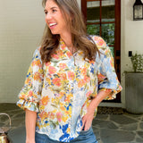 Christian Blue Multi Top