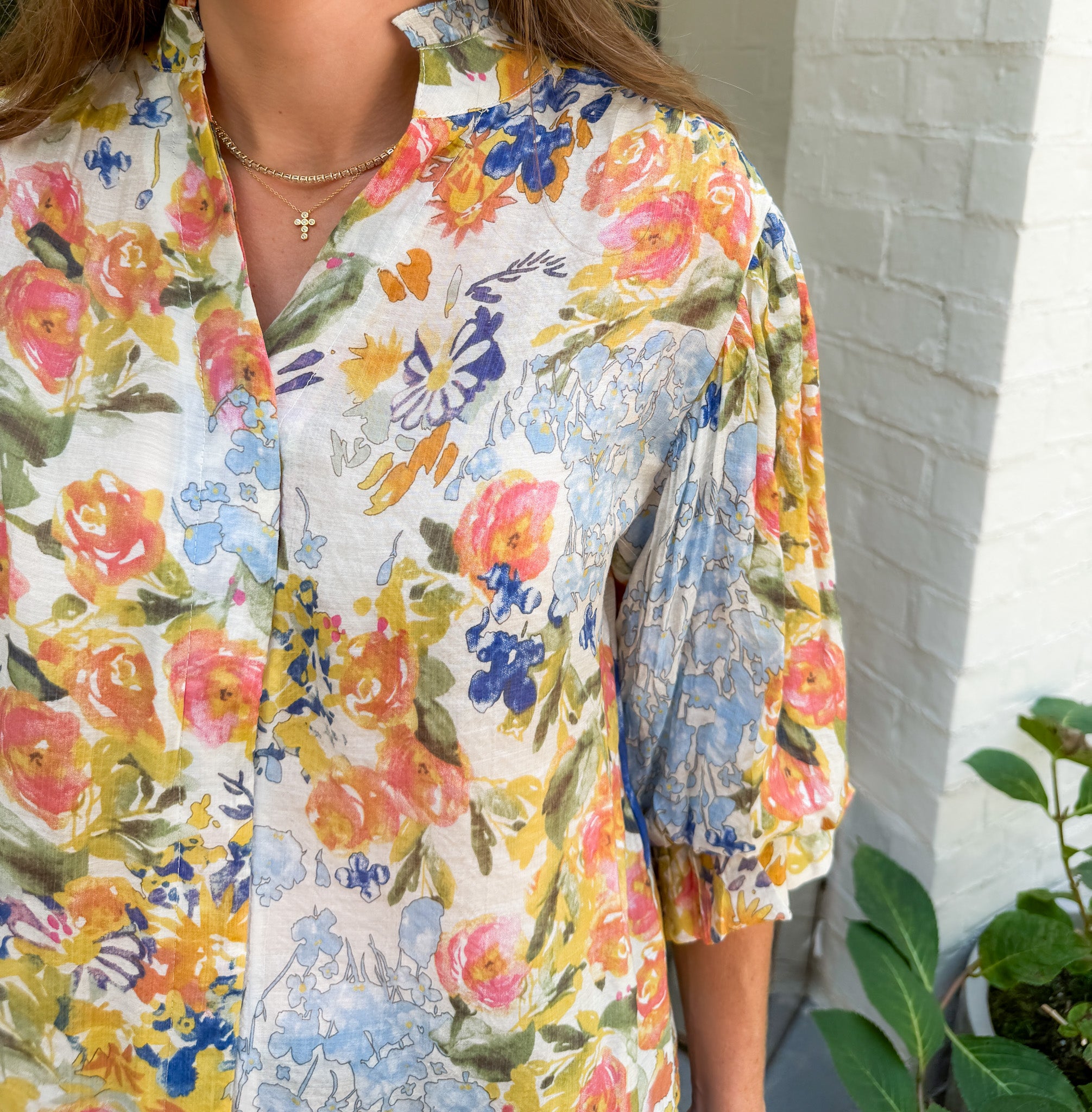 Christian Blue Multi Top