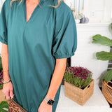 Clancy Hunter Green Pop Over Dress Entro