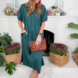 Clancy Hunter Green Pop Over Dress Entro