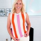 Clusia Pink + Orange Sweater FRNCH