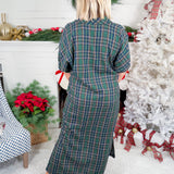 Conyers Green Plaid Maxi Dress Entro
