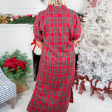 Conyers Red Plaid Maxi Dress Entro