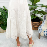 Coraline White Eyelet Maxi Skirt Lucy Paris