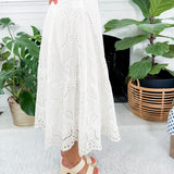 Coraline White Eyelet Maxi Skirt Lucy Paris