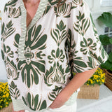 Cornelia Olive Bubble Sleeve Top