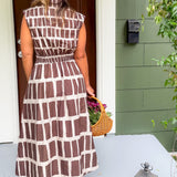 Dallas Brown Box Plaid Maxi Dress Entro