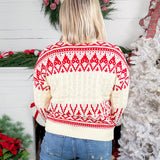 Dana Red Fair Isle Crewneck Sweater Staccato