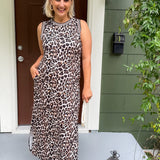 Davis Leopard Sleeveless Maxi Dress