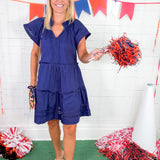 Dayna Blue Mini Dress Double A the Brand