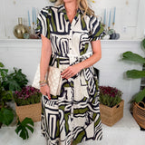 Della Zebra + Olive Maxi Dress Maude Vivante