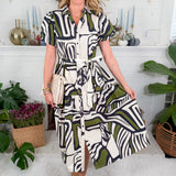Della Zebra + Olive Maxi Dress Maude Vivante