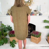 Denney Olive Fine Corduroy Mini Dress Molly Bracken