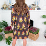 Derrill Chocolate Floral Mini Dress THML