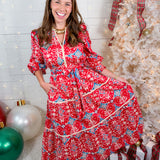 Devon Berry Red Maxi Dress