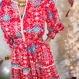 Devon Berry Red Maxi Dress