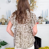 Donna Olive Flutter Sleeve Top THML