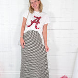Durham Black Gingham Bias Maxi Skirt
