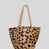 M. B. Leopard Woven Bag