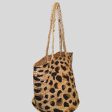 M. B. Leopard Woven Bag