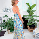 Edmee Blue Marble Swirl Maxi Dress Molly Bracken