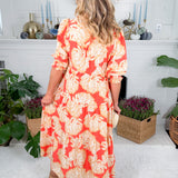 Eleanor Fall Floral Fire Midi Dress Mary Square