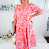 Evie Coral Blossom Breeze Dress Mary Square