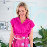 Evie Raspberry Rose Silk Bamboo Top Emily Mccarthy