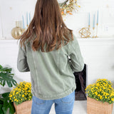 Franklin Olive Knit Denim Style Jacket