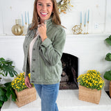 Franklin Olive Knit Denim Style Jacket