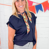 Gaines Navy Top THML