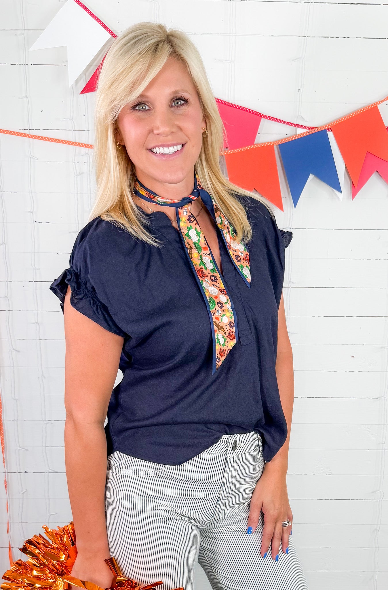 Gaines Navy Top THML