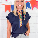 Gaines Navy Top THML