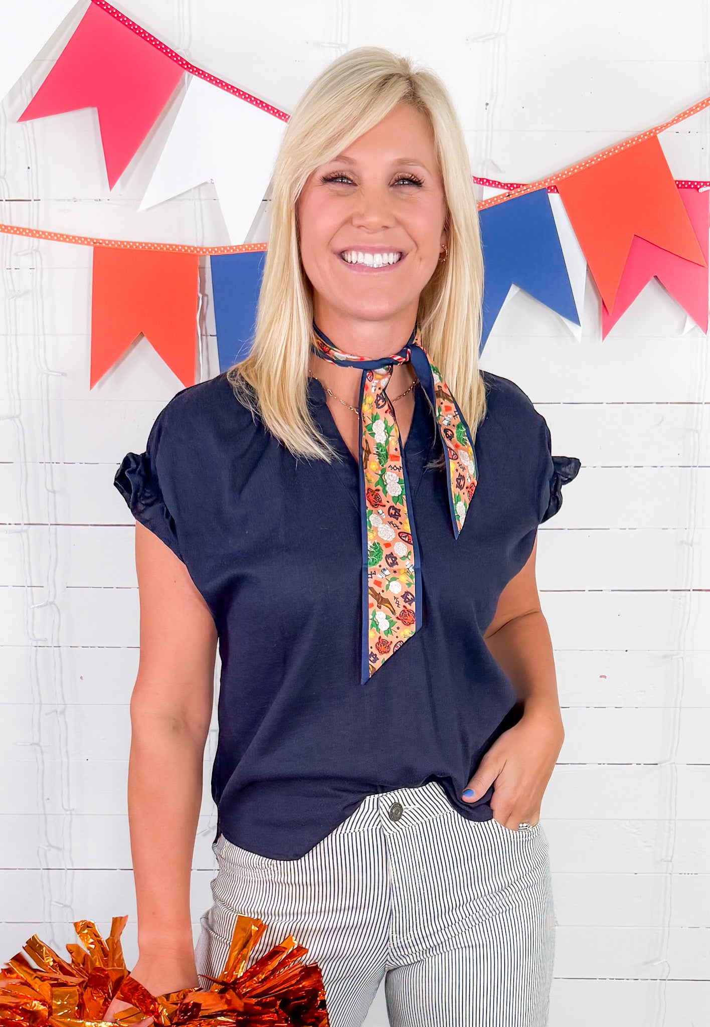 Gaines Navy Top THML