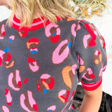 Gerhart Charcoal Multi Leopard Sweater