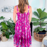 Gianna Magenta Augusta Garden Stripe Dress Alivia