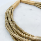 Gold Metallic Layered Rope Necklace