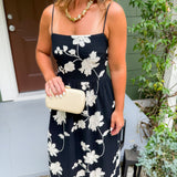 Gracie Black Embroidered Midi Dress Lucy Paris