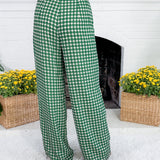 Green Goddess Dotted Wide Leg Pants