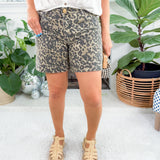 Hailey Cheetah High Rise Bermuda Shorts KUT