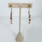 Harlow Crimson + White Dotted Hoop Earrings Mary Square