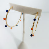 Harlow Navy + Orange Dotted Hoop Earrings Mary Square