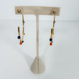 Harlow Navy + Orange Dotted Hoop Earrings Mary Square