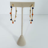 Harlow Navy + Orange Dotted Hoop Earrings Mary Square