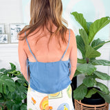 Henrietta Denim Lace Up Side Crop Top Molly Bracken