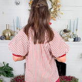 Irma Brick Red Striped Top Entro